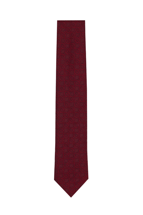 Geoff Nicholson Wine Petro Wool & Silk Necktie - view 1