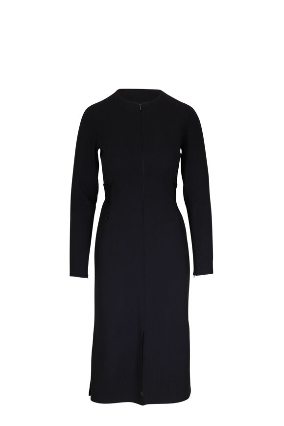 Akris - Black Wool Midi Dress 