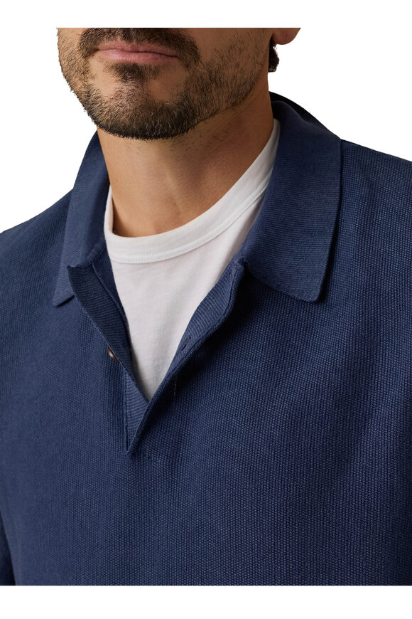 Faherty Brand Blue Nights Lightweight Sunwashed Sweater Polo - view 3