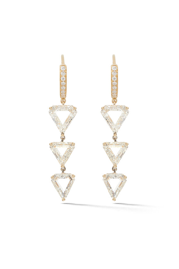 Eva Fehren Diamond Prism Shield Hoop Earrings
