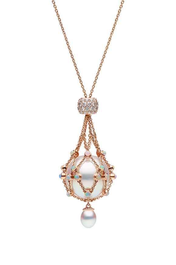 Paspaley Lavalier Opal, Diamond & Pearl Necklace