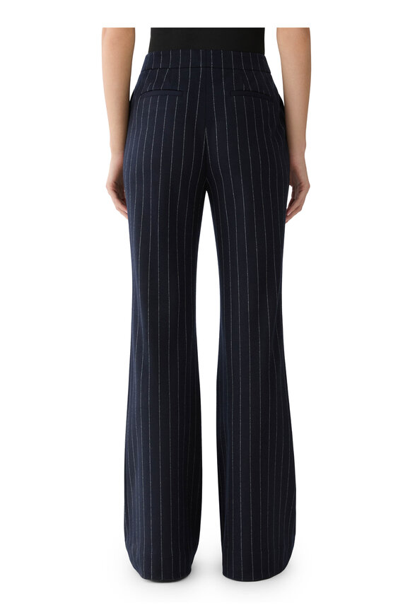 Lafayette 148 New York Navy Pinstripe Jersey Flare Pant - view 3