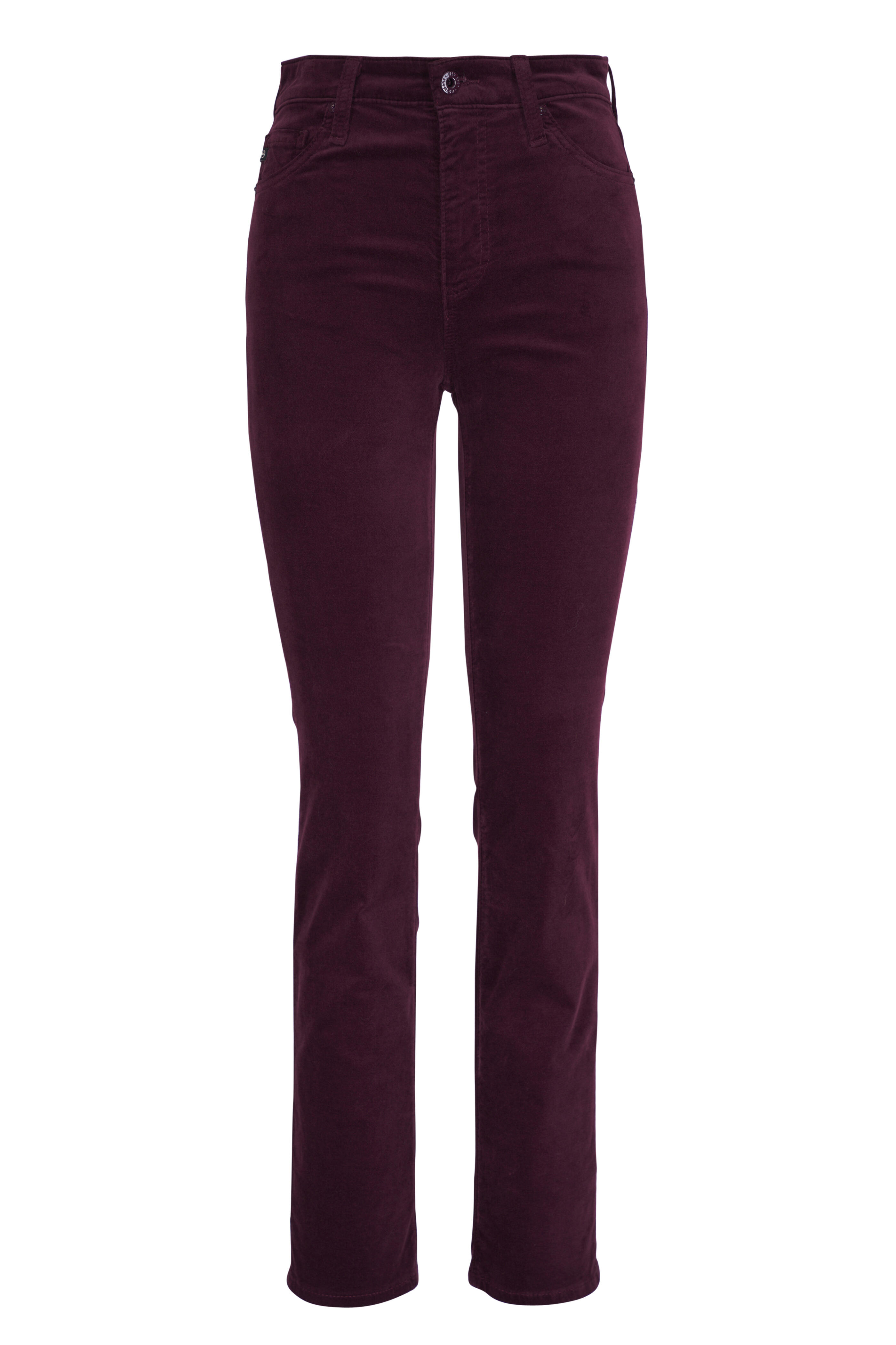 AG - Mari Burgundy Mid-Rise Slim Straight Pant
