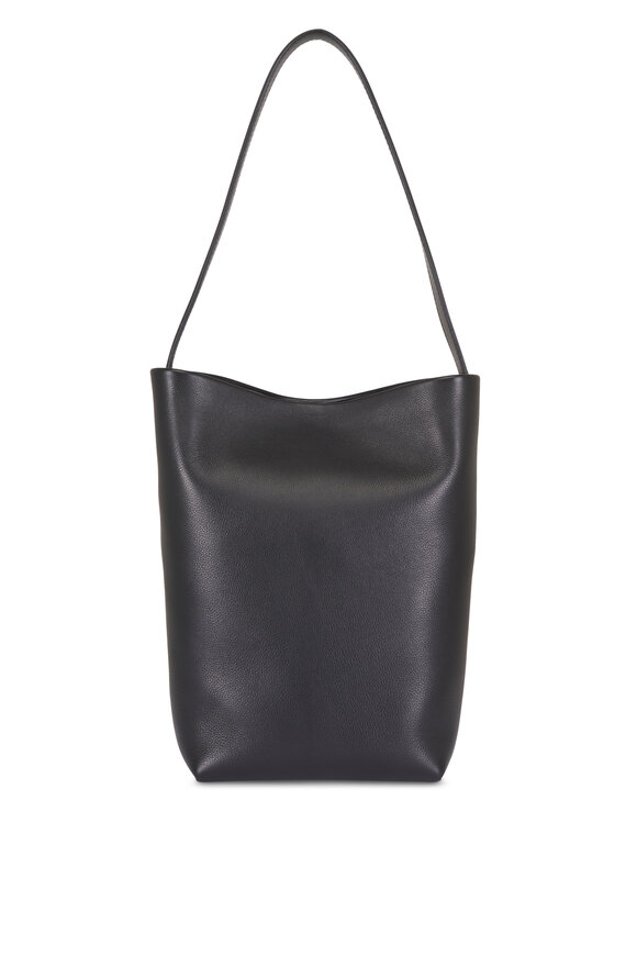 The Row Medium Park N/S Black Leather Tote - view 2