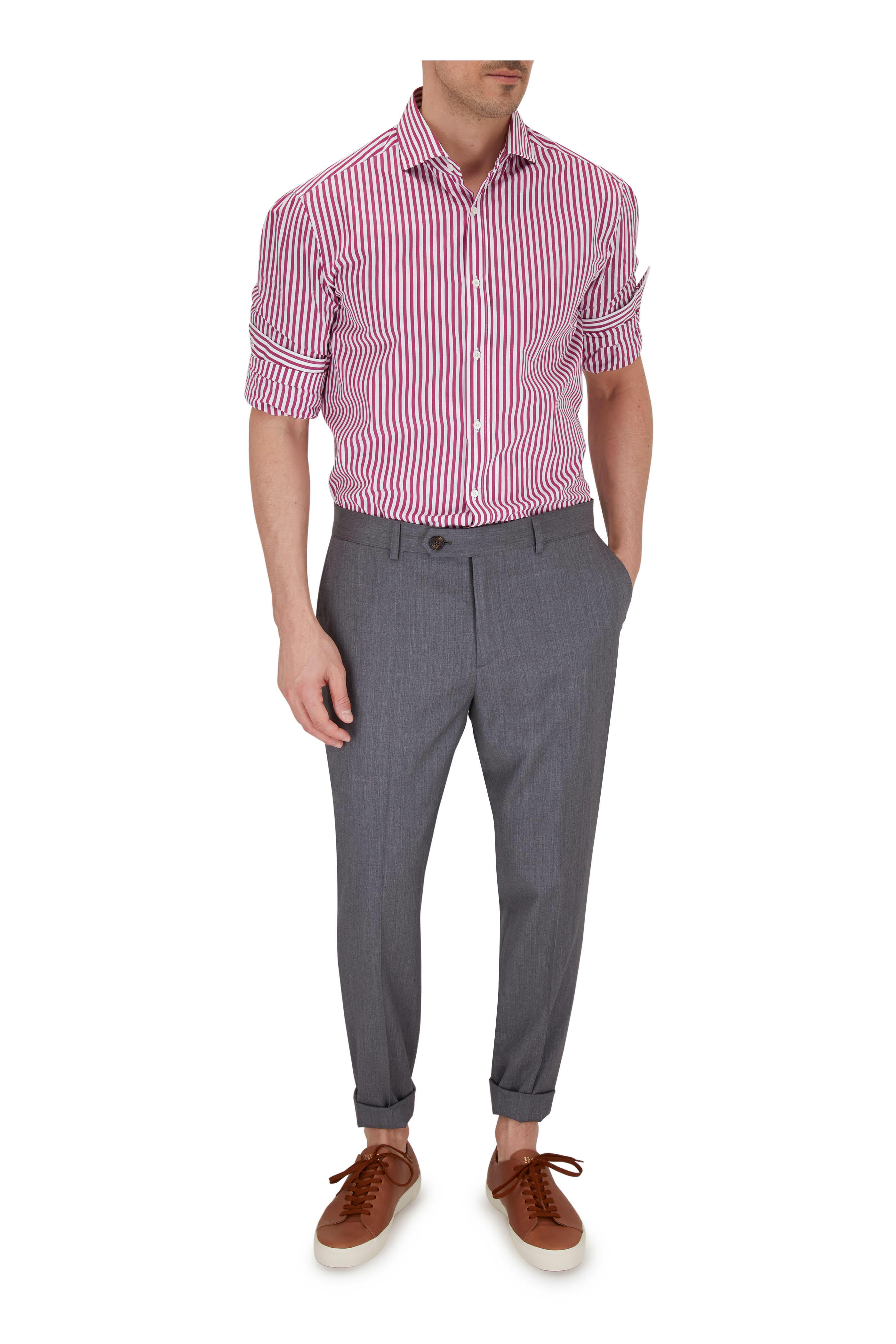 Brunello Cucinelli - Medium Gray Wool Pant | Mitchell Stores