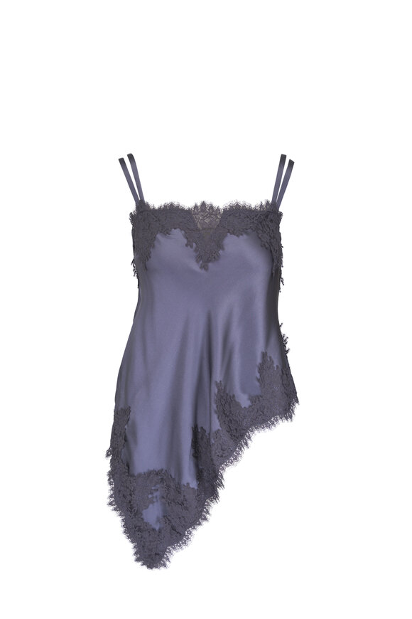 Dorothee Schumacher Sense Of Shine Gray Satin & Lace Tank - view 1