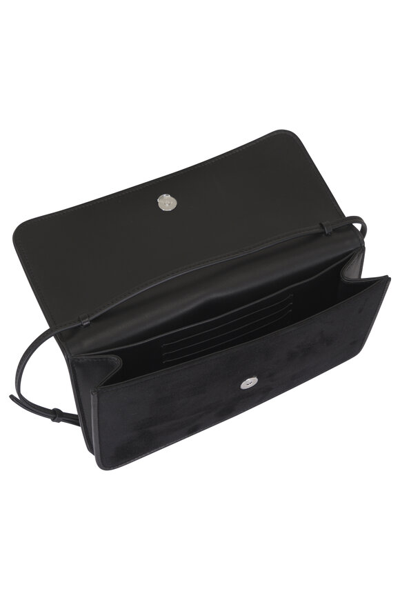 The Row Nancy Black Soft Suede Shoulder Bag - view 4
