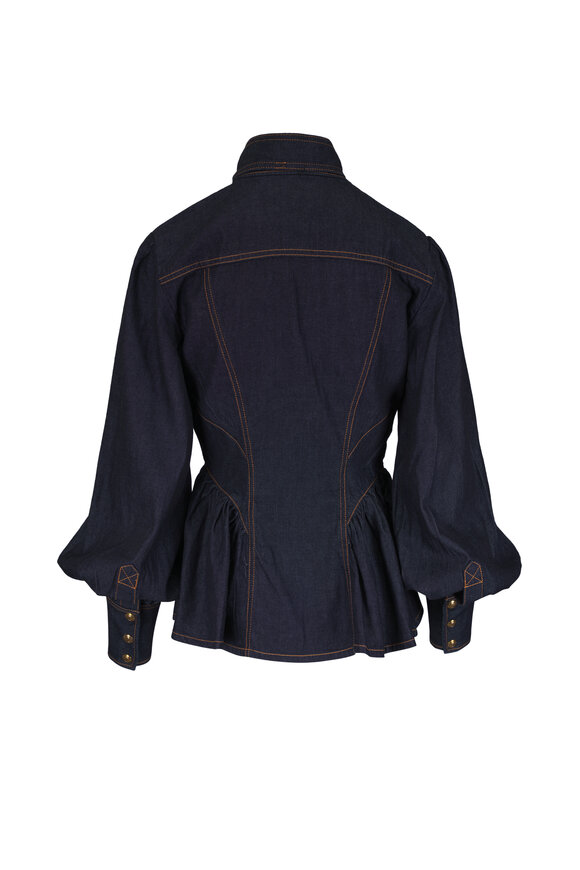 Zimmermann Onyx Blue Denim Fitted Blouse - view 2
