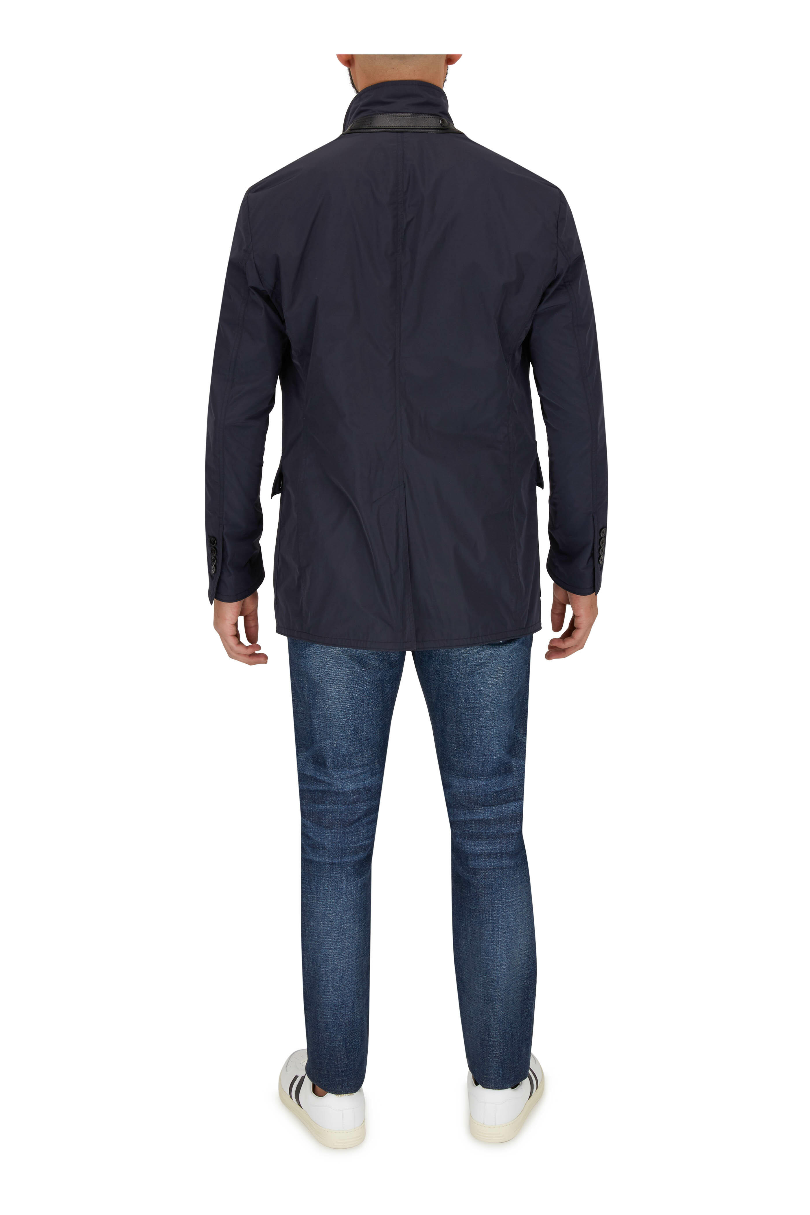 Tom Ford - Navy Blue Piquè Polo | Mitchell Stores