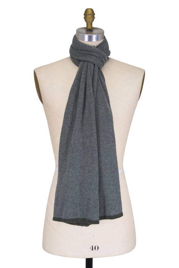 Fedeli Charcoal Gray Cashmere Scarf - view 1