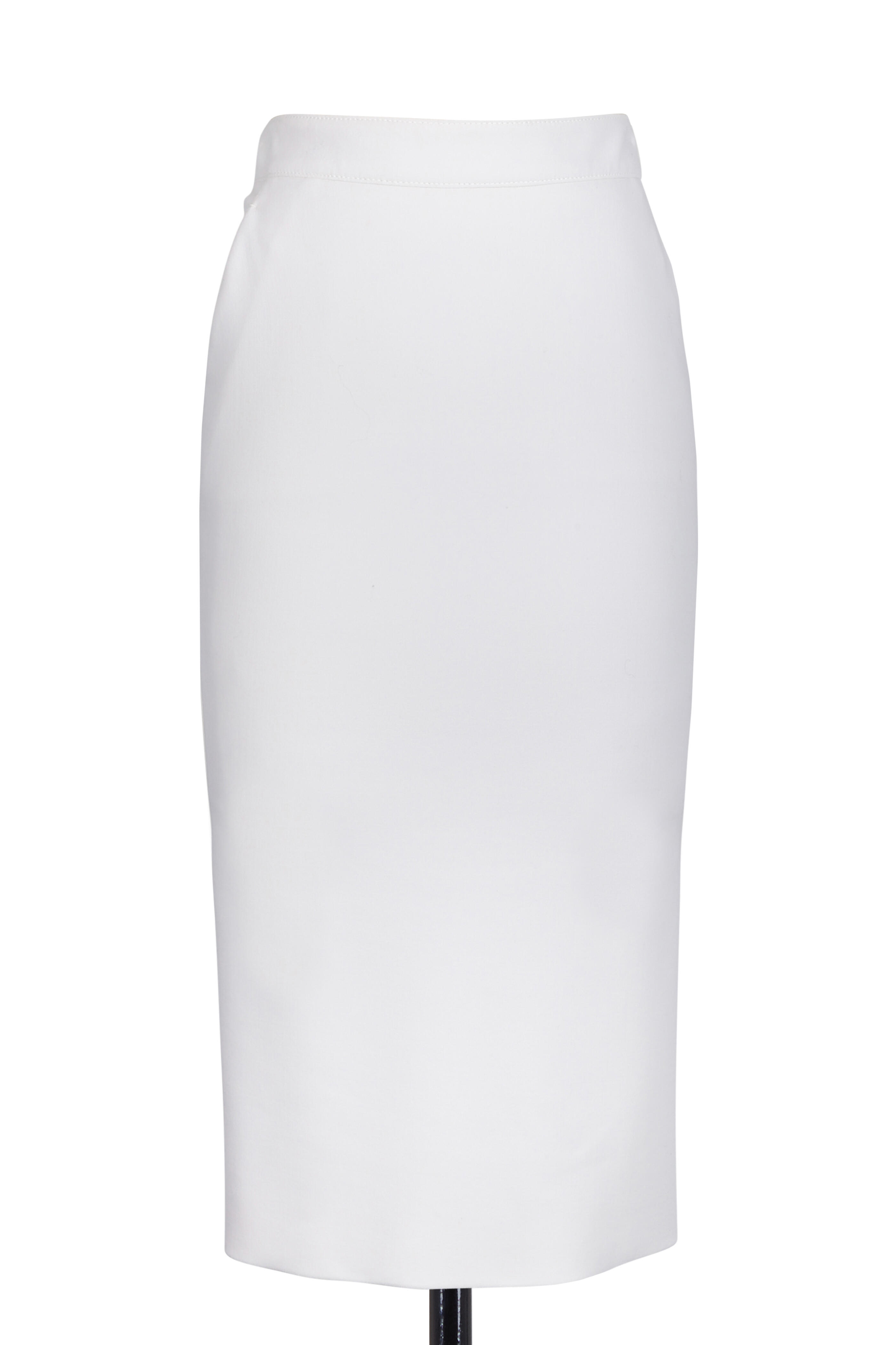 Norisol - Off White Wool Crêpe Pencil Skirt