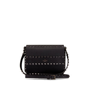Valentino Garavani - Black Rockstud Small Shoulder Camera Bag