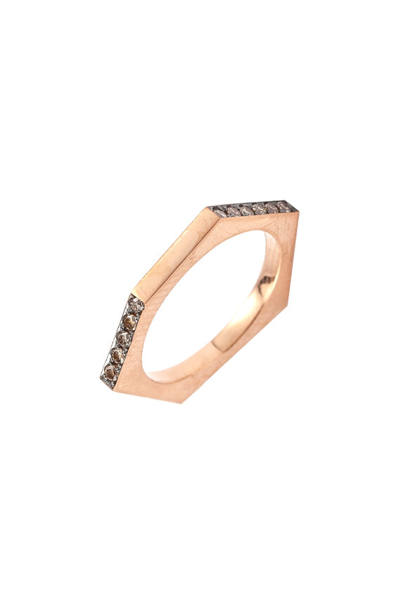 Sylva & Cie 14K Rose Gold Pentagon Stack Band - view 1