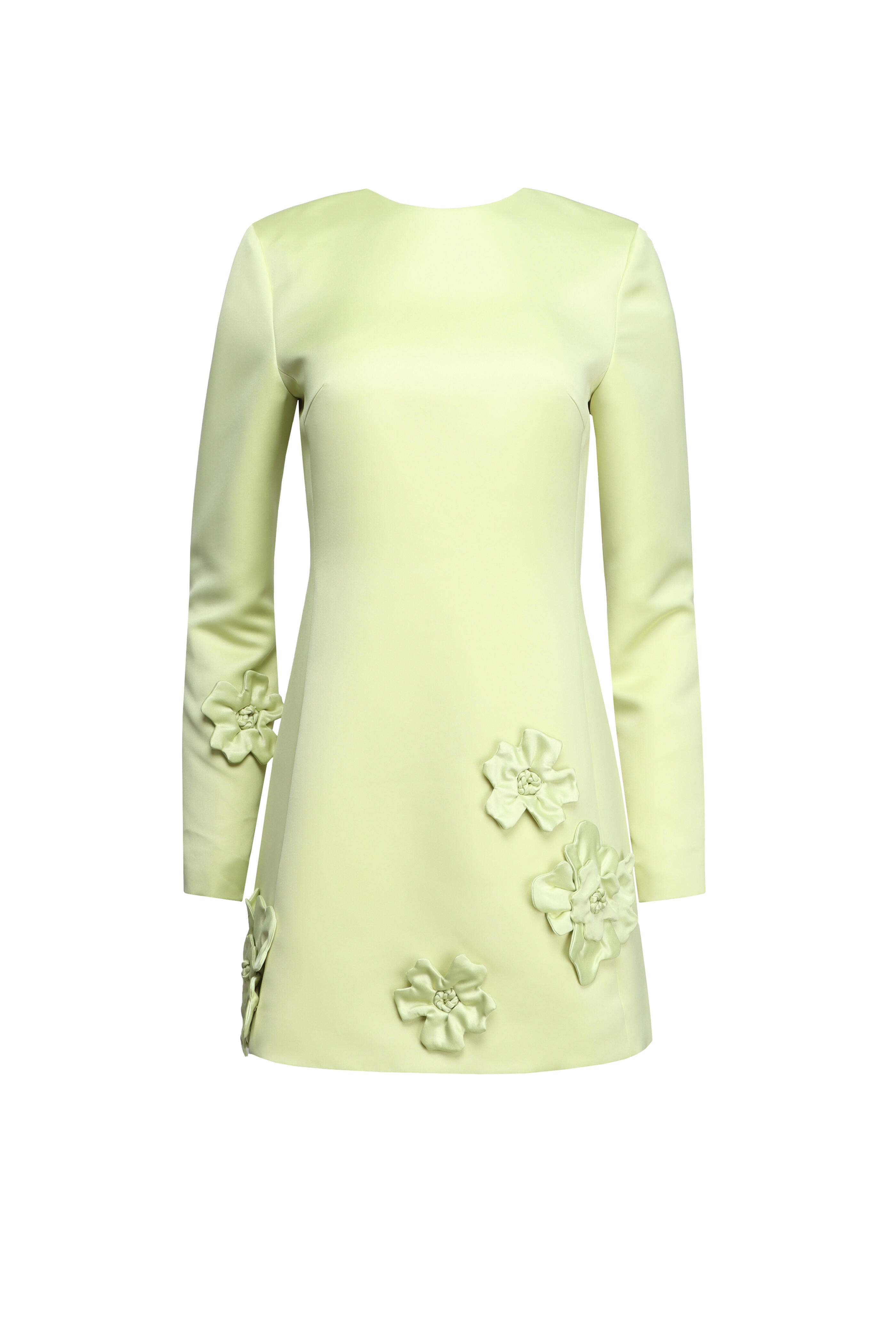 Leo Lin - Aliza Chartreuse Petal Mini Dress