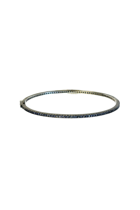 Nam Cho 18k White Gold Basic Oval Pave Bangle