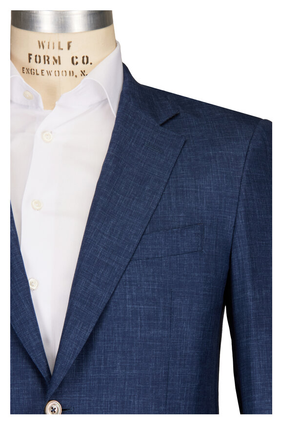 Canali Kei Navy Blue Wool Sportcoat - view 1