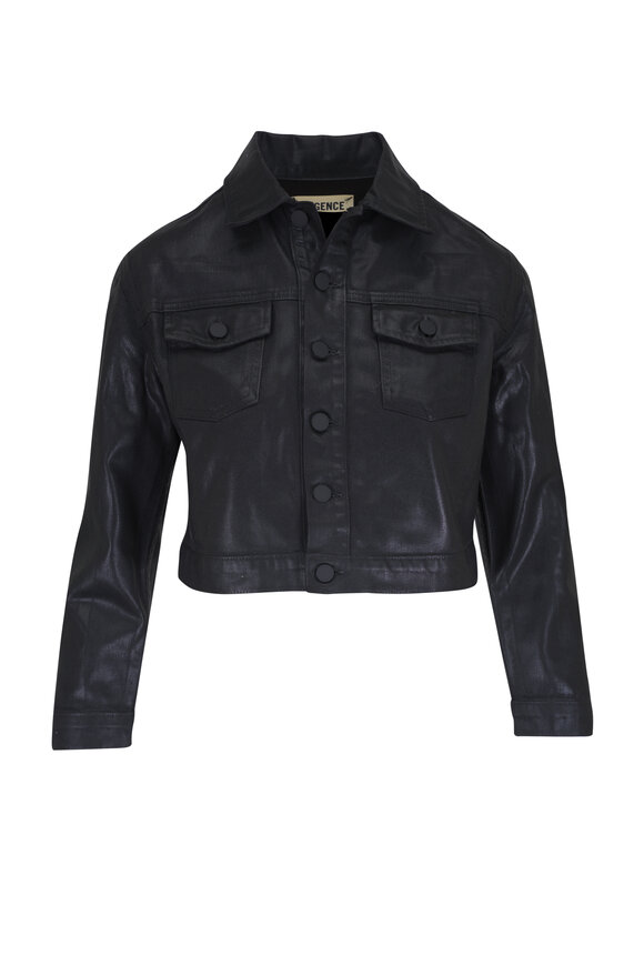 L'Agence Koda Noir Coated Cropped Jacket