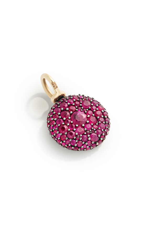 Lucy Delius 14k Yellow Gold Pave Ruby Pocket Watch