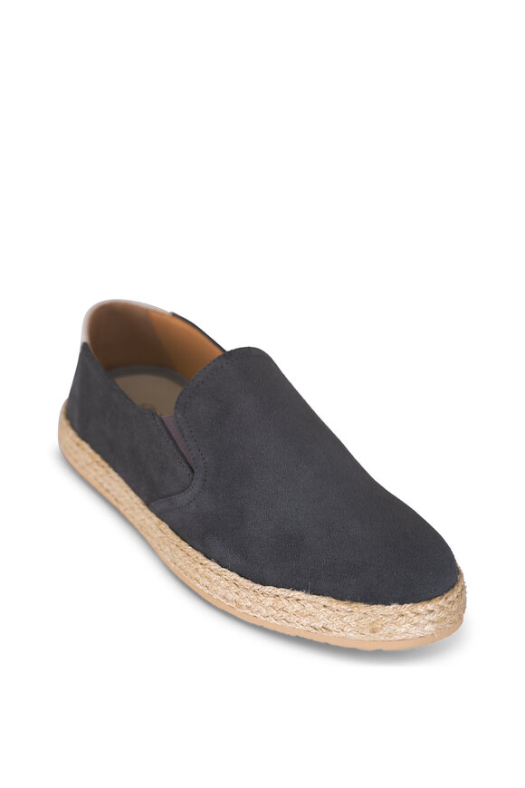 Brunello Cucinelli Gray Suede Espadrille Loafer
