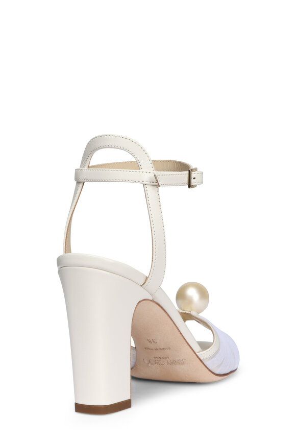 Jimmy Choo Sacaria Tulle Pearly Sandal, 85mm - view 3