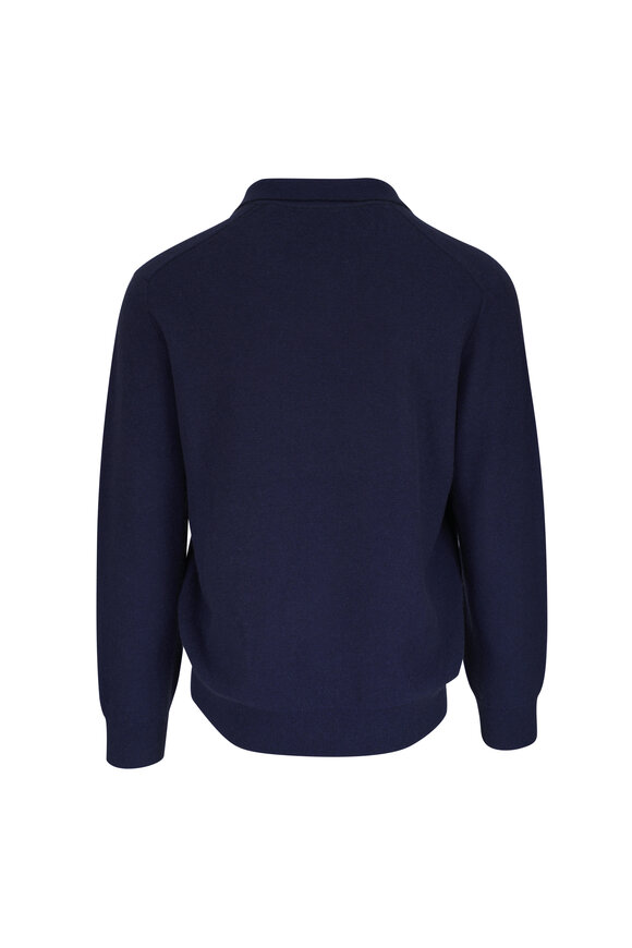 Vince Dark Blue Thin Stripe Cashmere Sweater - view 3