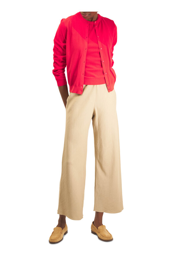 Peter Cohen Bias Sand Stretch Linen Cropped Wide Pant - view 2