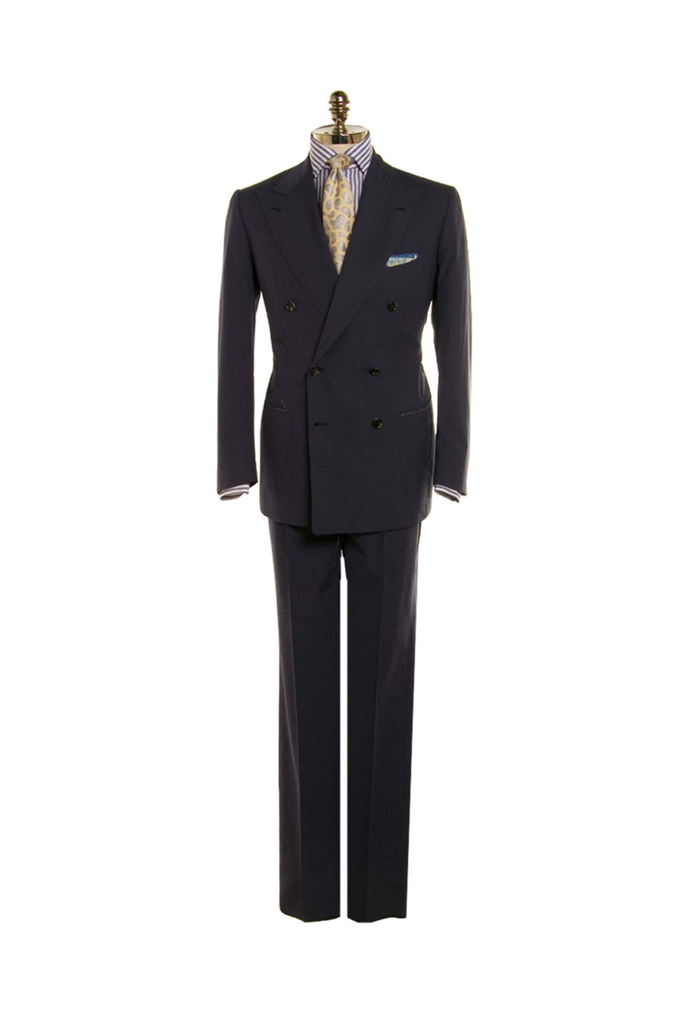 シーアイランドコットンCesare Attolini スミズーラネイビー Cesare Attolini - Navy Sea Island Cotton Suit | Mitchell Stores