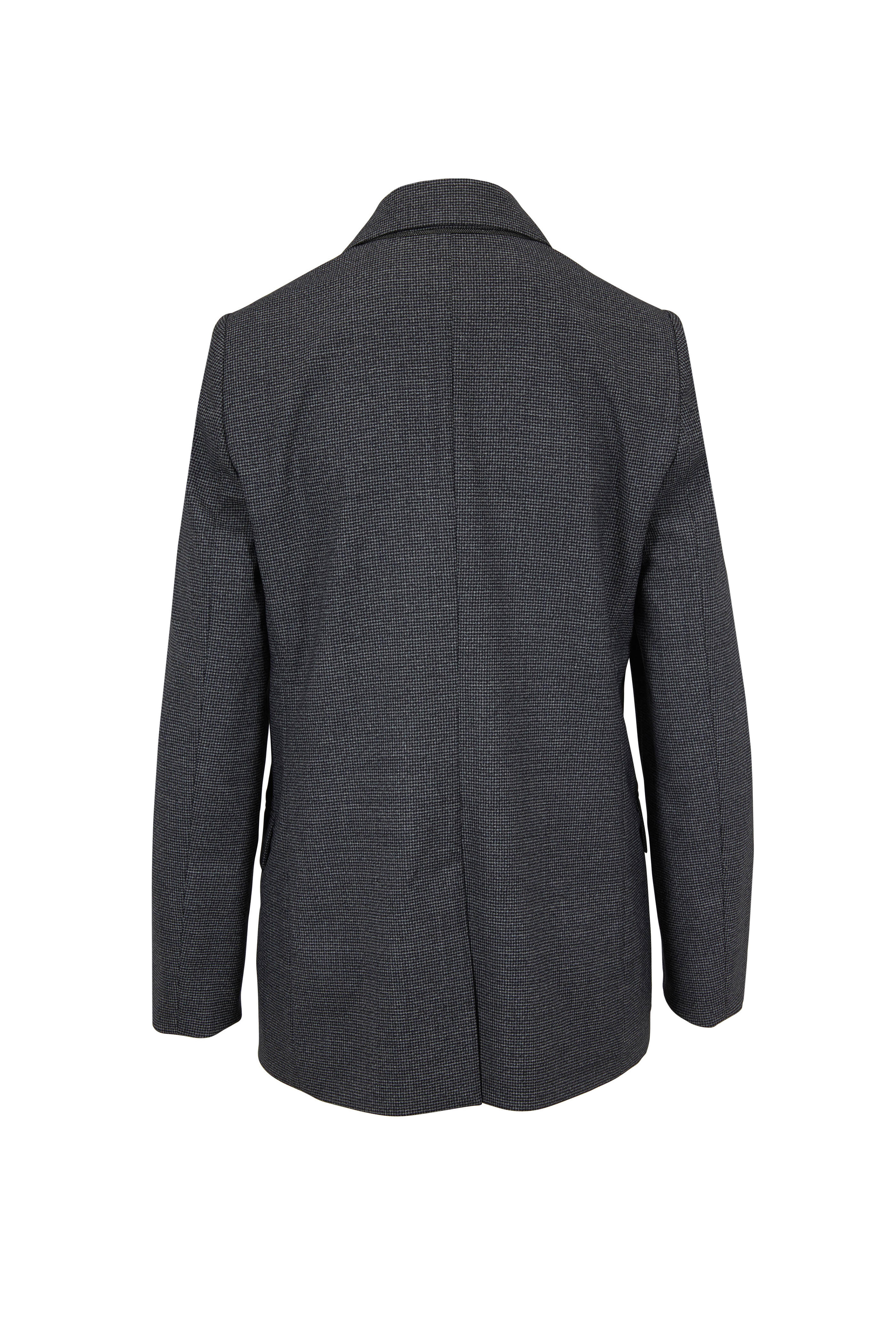 Brunello Cucinelli - Gray & Black Virgin Wool Houndstooth Jacket