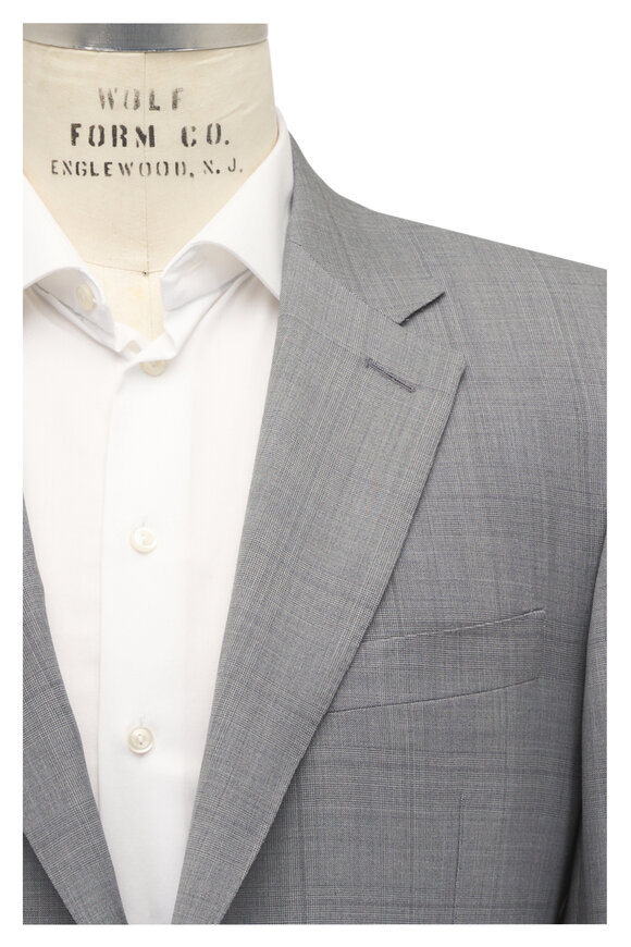 Canali Gray Tonal Plaid Wool 150's Suit