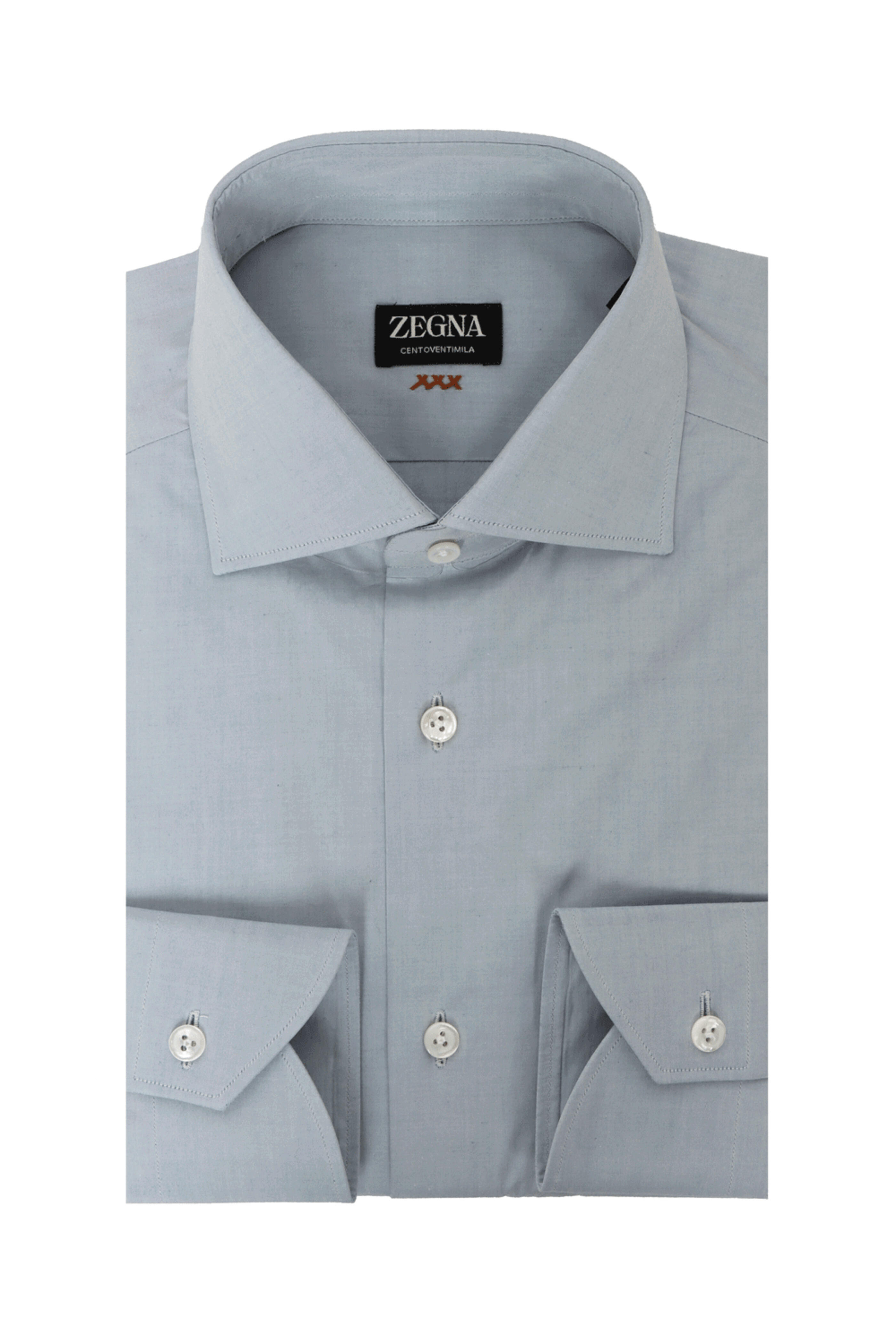 Zegna - Blue Chambray Couture Dress Shirt