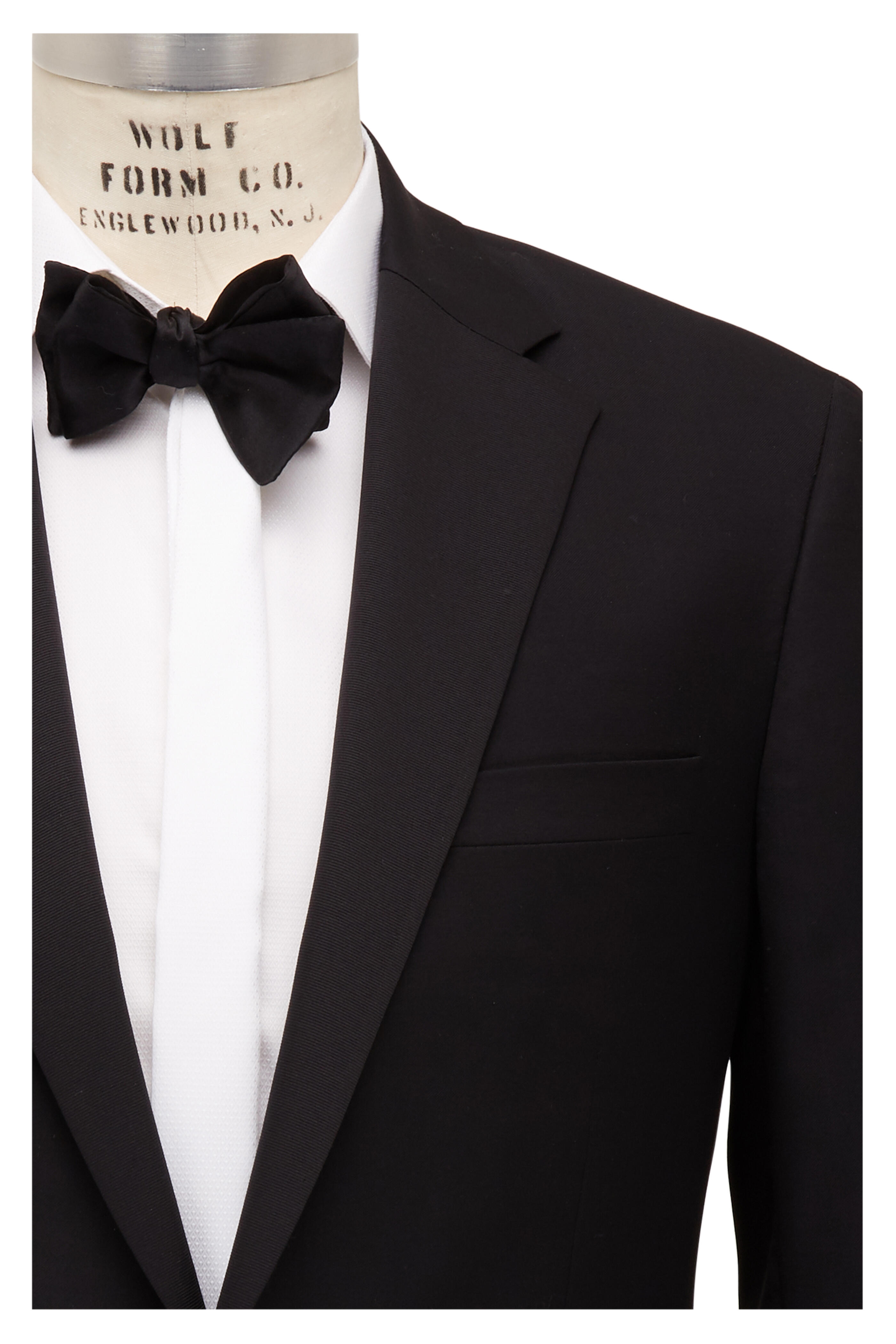 Samuelsohn - Garner Black Ice Wool Notched Lapel Tuxedo