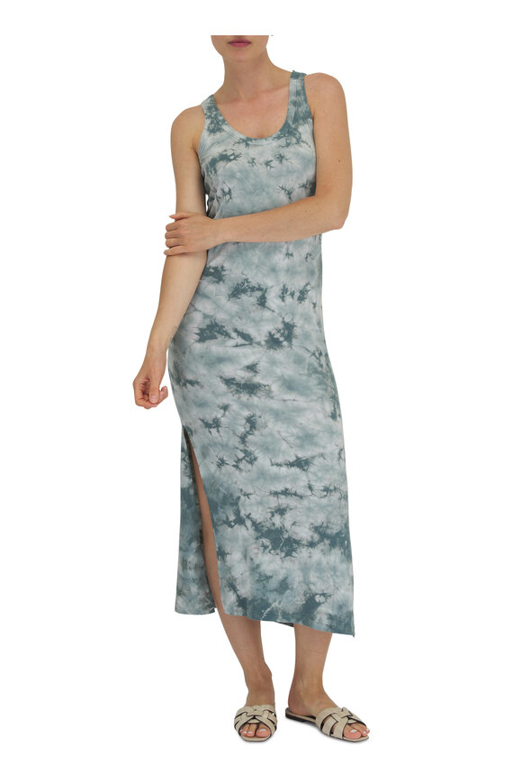 Majestic - Aqua Cloud Print Maxi Tank Dress 