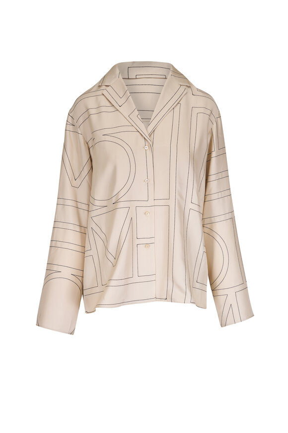 Totême Ivory Monogram PJ Silk Top