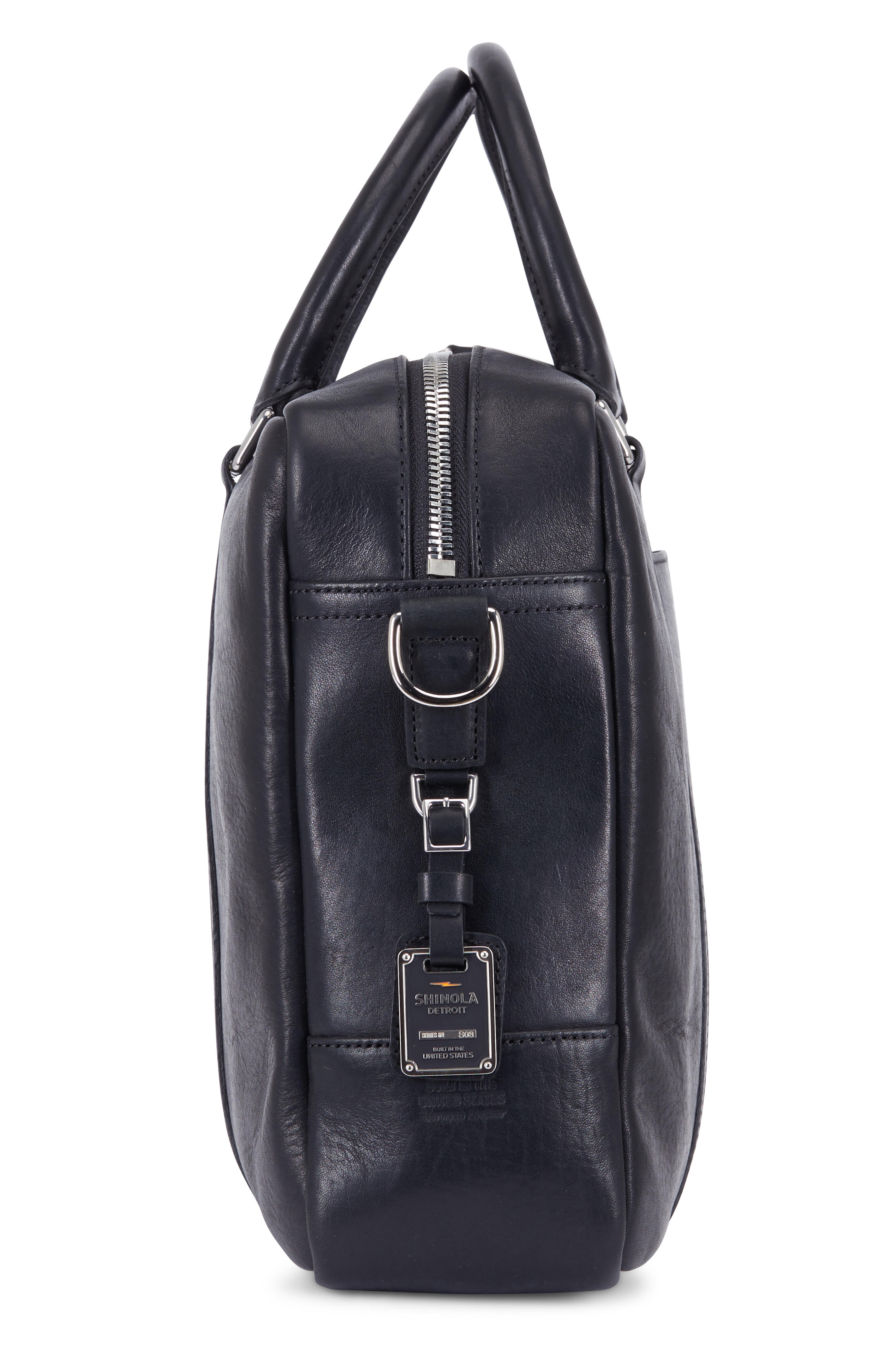 Shinola - Black Leather Slim Briefcase