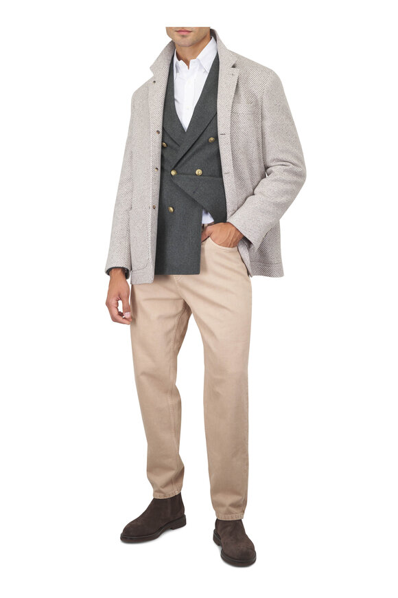 Brunello Cucinelli Light Brown Denim Five Pocket Pant - view 2