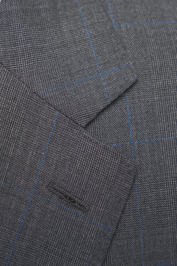 Canali - Gray & Blue Plaid Wool Suit