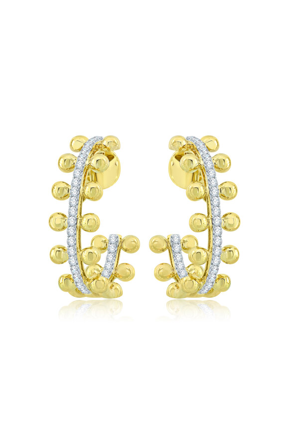 Sutra - 18K Yellow Gold Diamond Earrings 