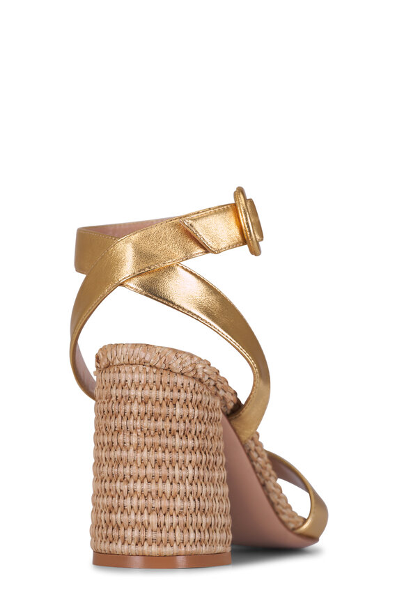 Gianvito Rossi Luana Mekong Leather & Raffia Sandal, 85mm - view 4