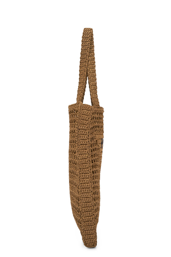 Prada - Olive Raffia Crochet Shopping Tote