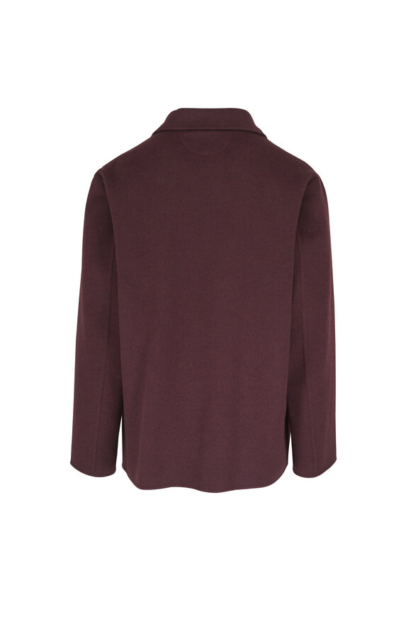 Kiton Burgundy Wool & Cashmere Overshirt - view 3