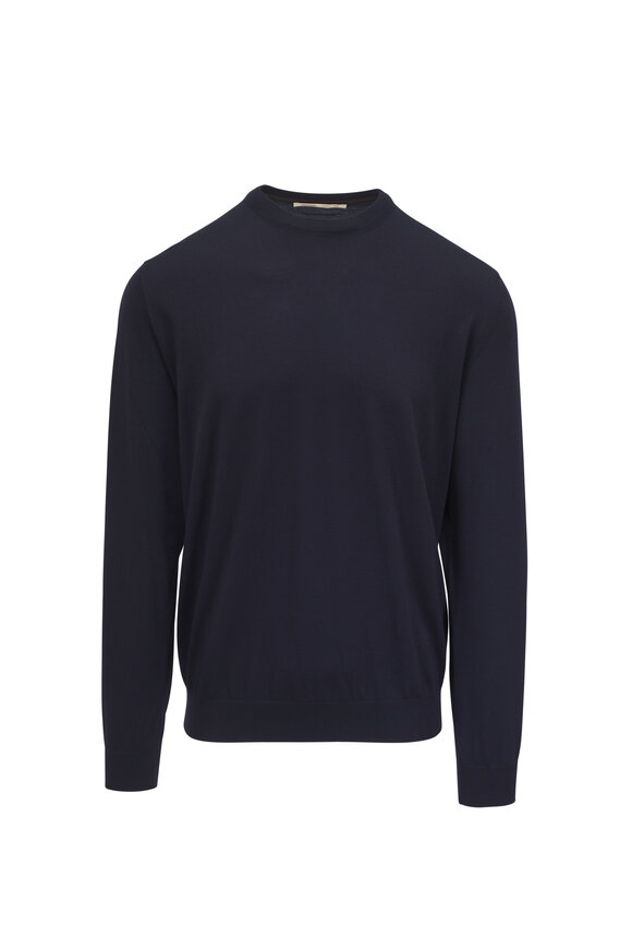 Vince - Coastal Blue Micro Bouclé Wool & Cashmere Sweater