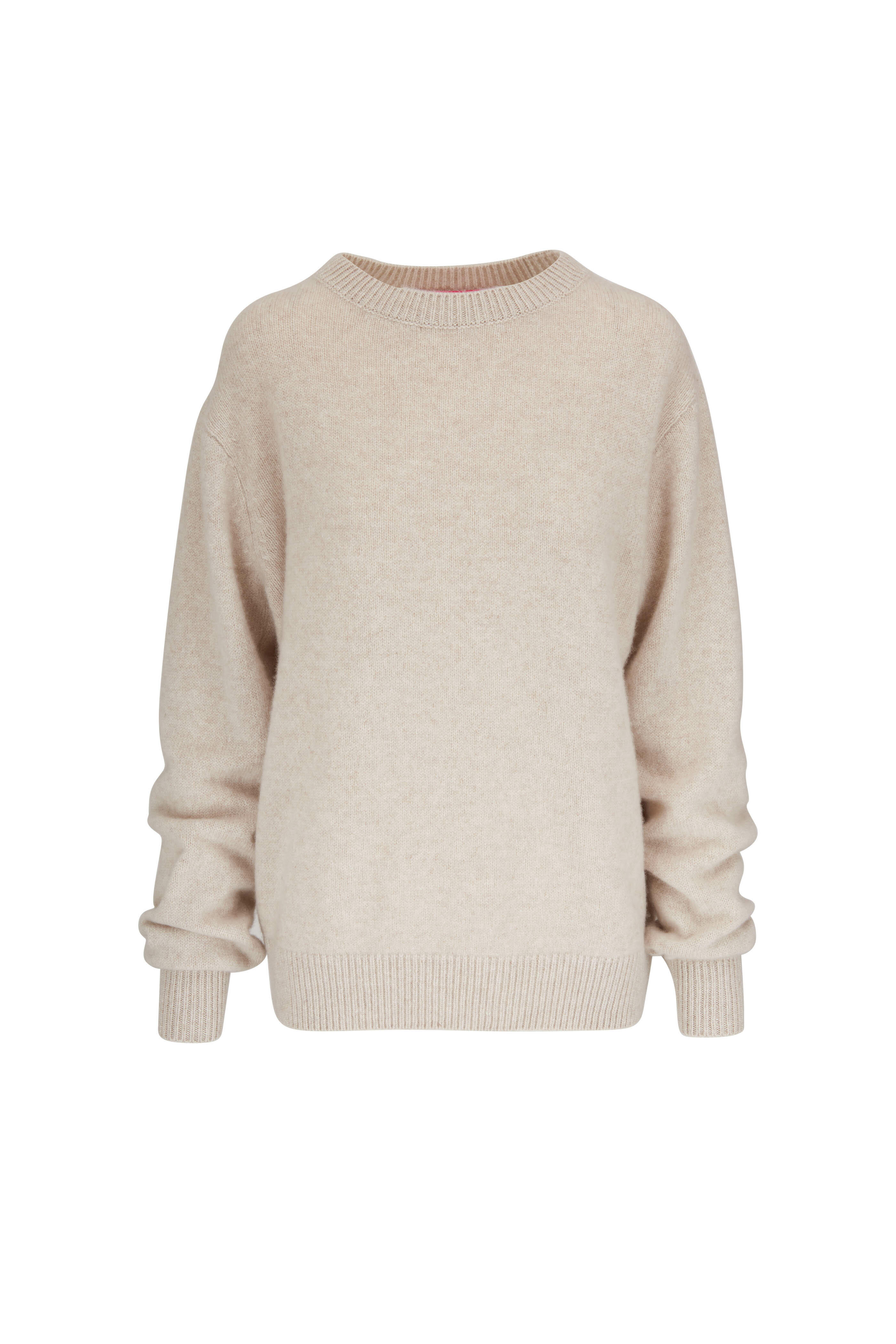 The Elder Statesman - Simple Crew Ivory Cashmere Sweater