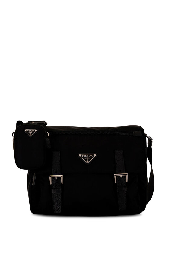 Prada Black Re-Nylon Messenger Bag 