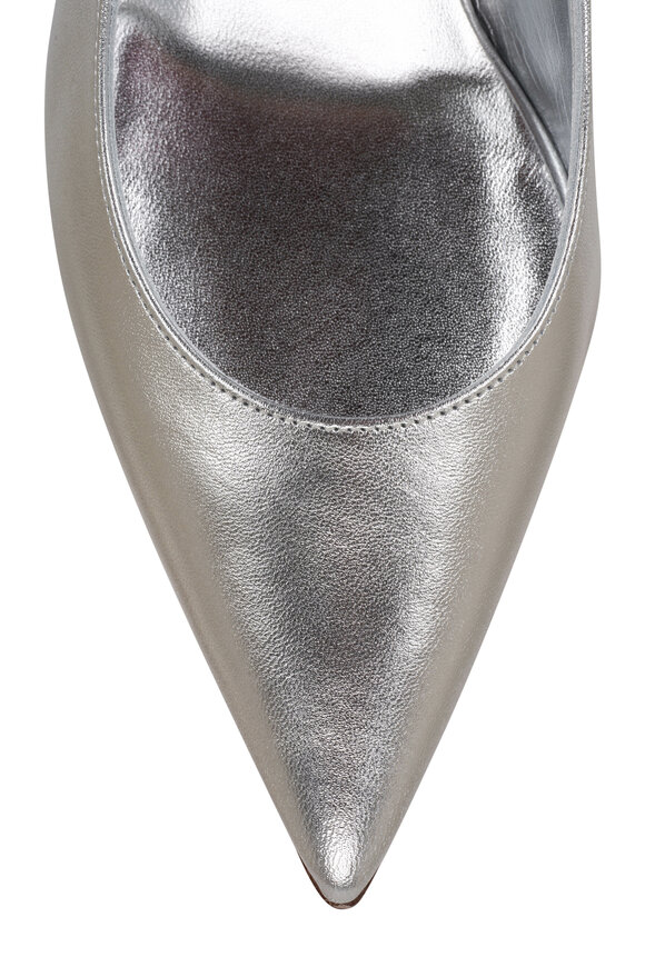 Christian Louboutin - Hot Chick Silver Leather Slingback Pump, 70mm 