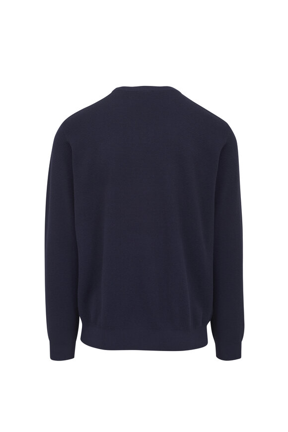 Peter Millar Coolspun Navy Textured Crewneck Sweater - view 2