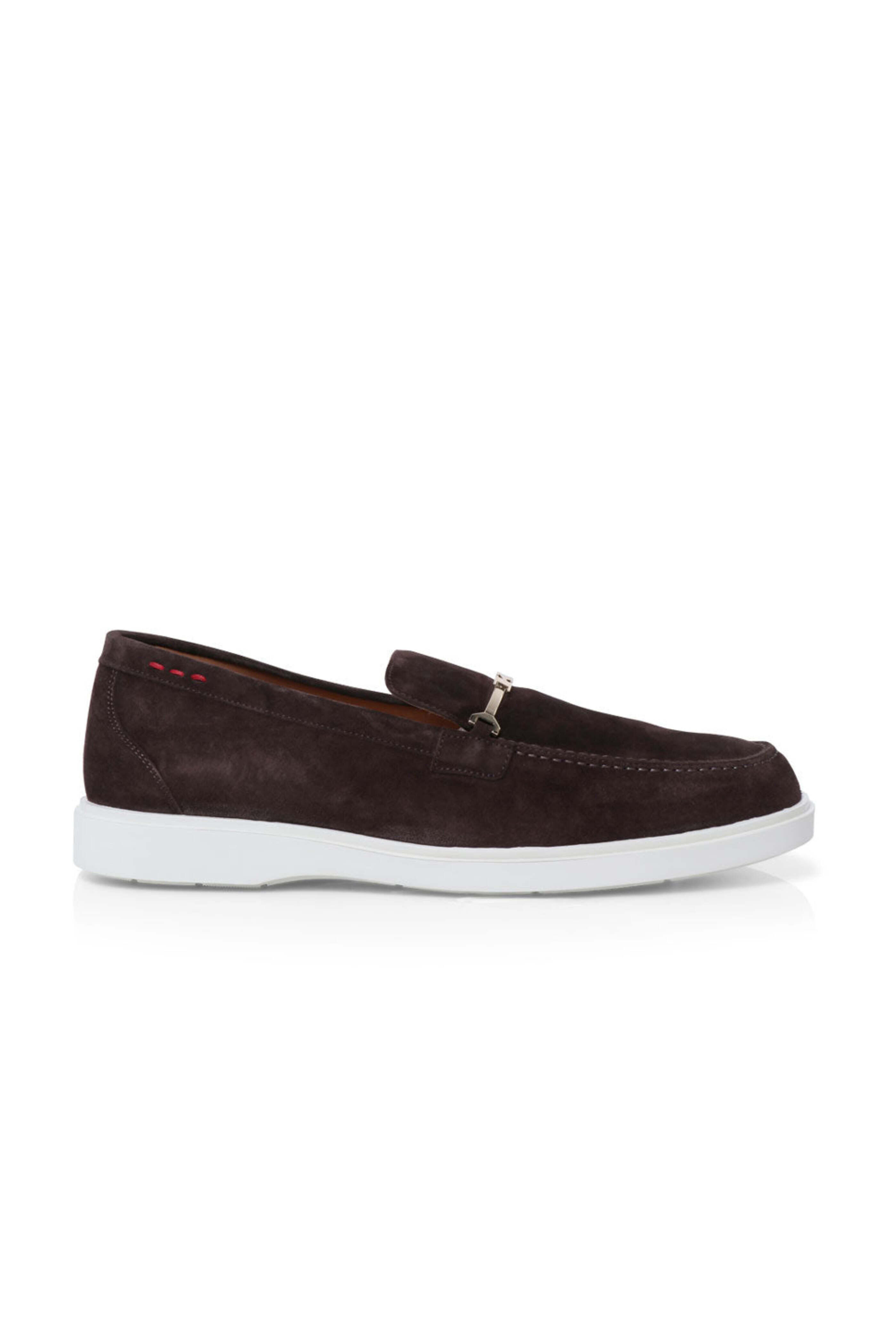 Kiton - Suede Logo Bit Loafer in Chocolate