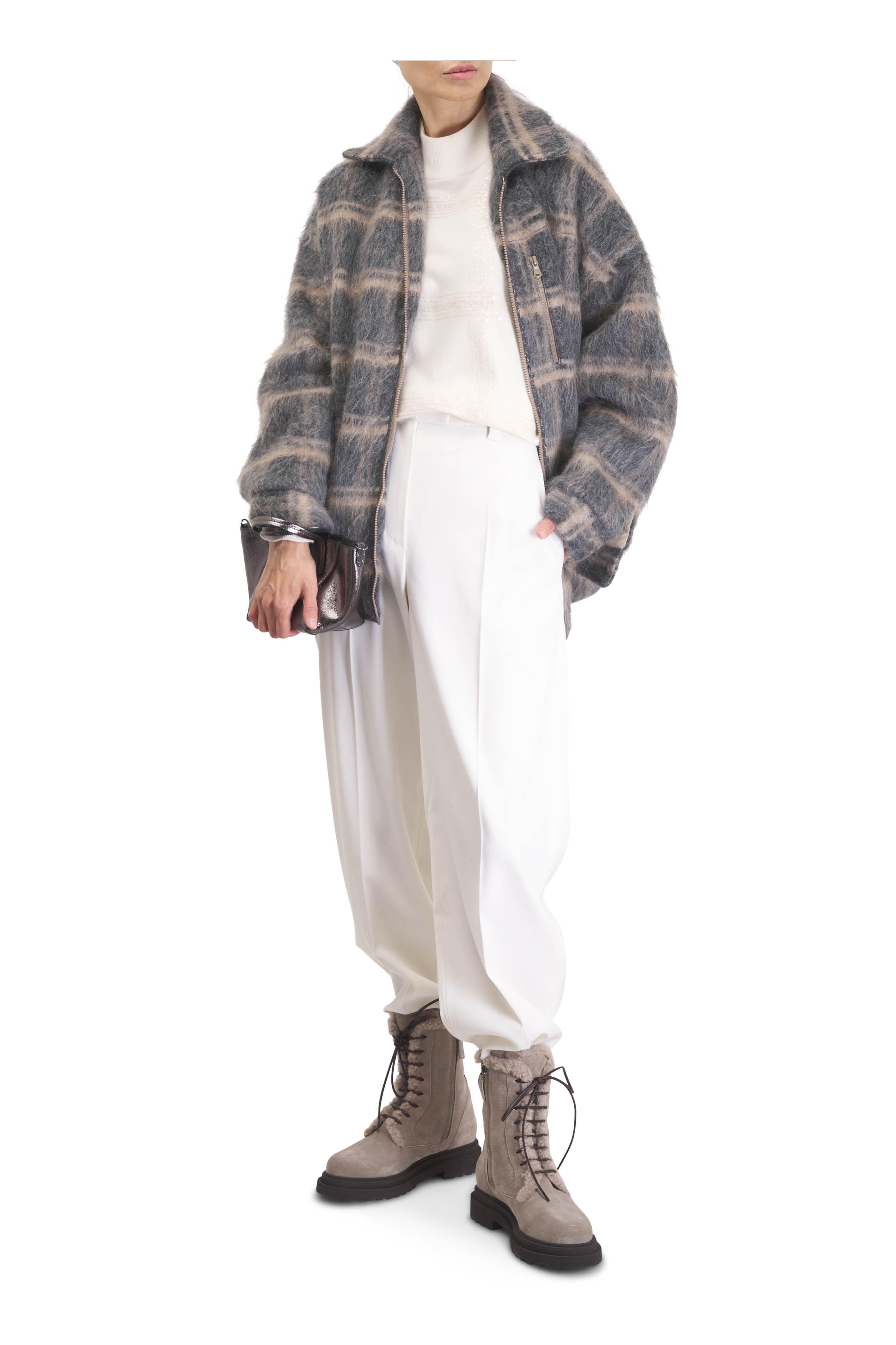 Brunello Cucinelli - Mini Duo Metallic Anthracite Shopper Tote