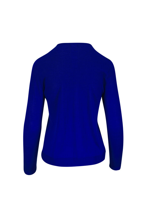 Akris Royal Blue Cashmere & Silk Crewneck Sweater - view 3