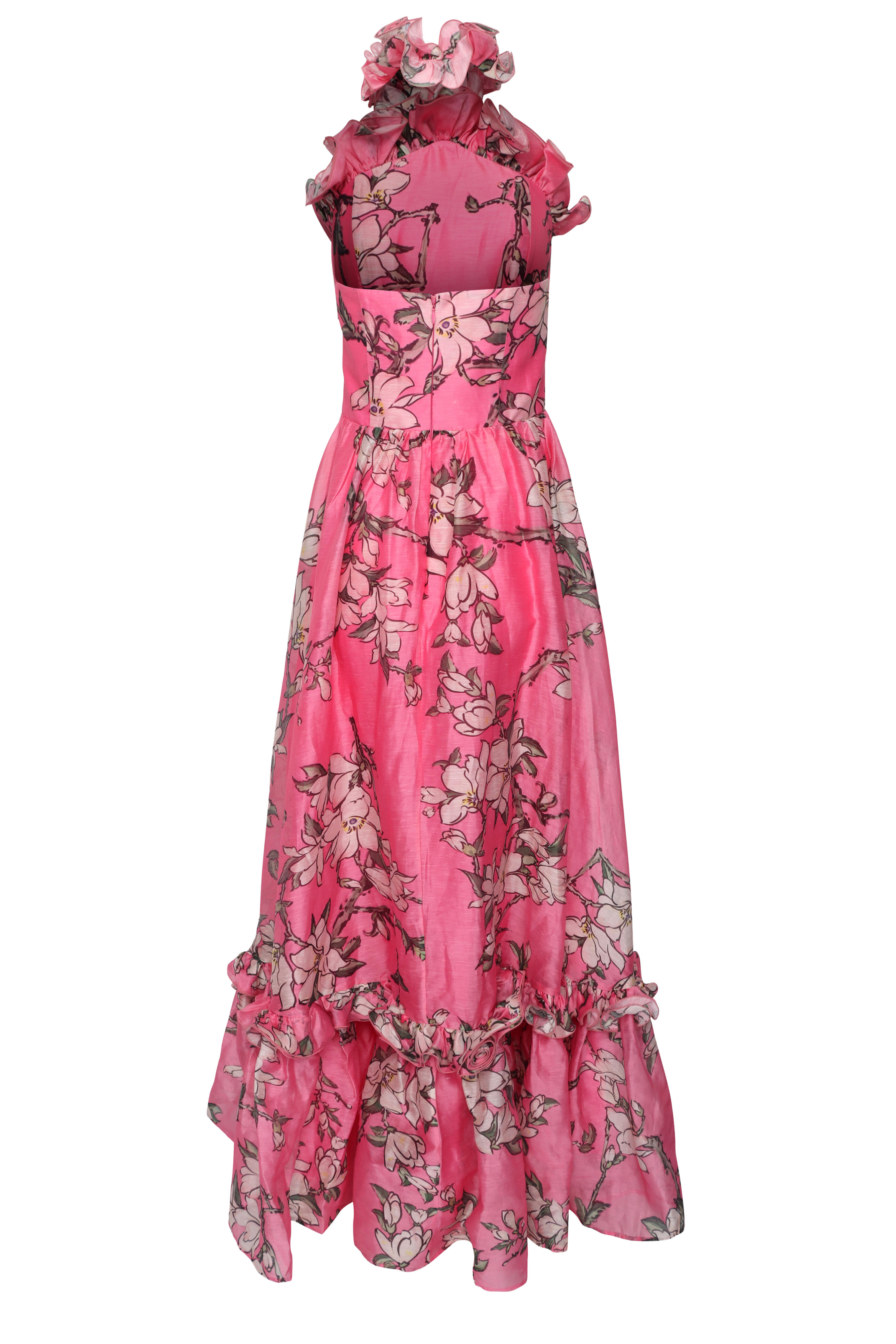 Leo Lin - Isabelle Pink Halterneck Maxi Dress