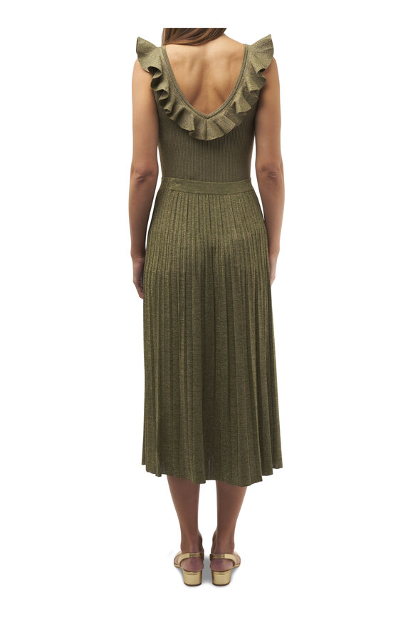 Zimmermann - Wylie Dusty Olive Gold Rib Midi Skirt